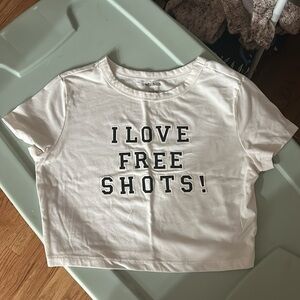 Wild Fable I Love Free Shots Stretchy Cropped Top